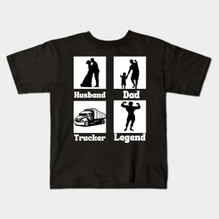 Husband dad trucker legend Kids T-Shirt